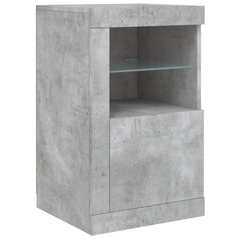 Side Cabinet with LED Lights Concrete Grey Engineered Wood