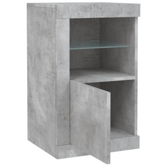 Side Cabinet with LED Lights Concrete Grey Engineered Wood