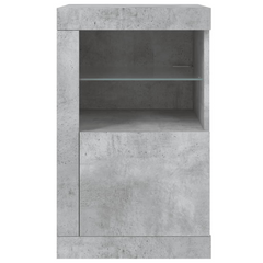 Side Cabinet with LED Lights Concrete Grey Engineered Wood