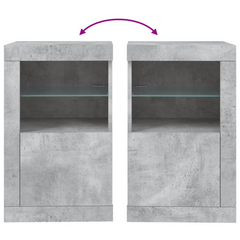 Side Cabinet with LED Lights Concrete Grey Engineered Wood