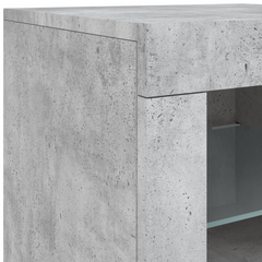 Side Cabinet with LED Lights Concrete Grey Engineered Wood