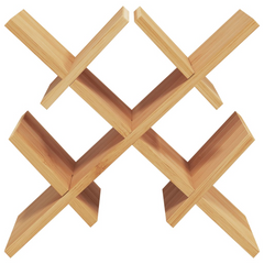 Bamboo Wine Rack for 5 Bottles – 3 Adjustable Shapes, Freestanding & Compact (41x15x25 cm)