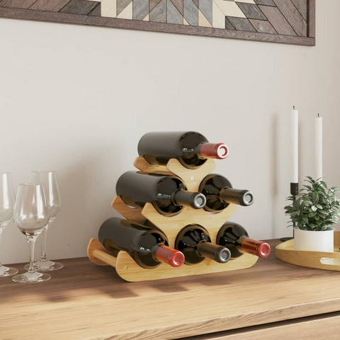 Bamboo Wine Rack for 6 Bottles - 35x18x25.5 cm | Stylish & Durable Storage