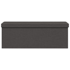 Dark Grey Foldable Faux Linen Storage Bench - Versatile & Cozy Seating with Ample Storage Space