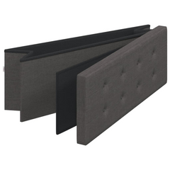 Dark Grey Foldable Faux Linen Storage Bench - Versatile & Cozy Seating with Ample Storage Space