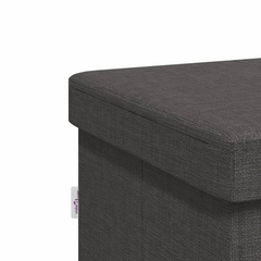 Dark Grey Foldable Faux Linen Storage Bench - Versatile & Cozy Seating with Ample Storage Space