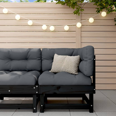 Stylish & Sturdy Garden Corner Sofa in Black Solid Wood Pine - Perfect for Your Outdoor Space