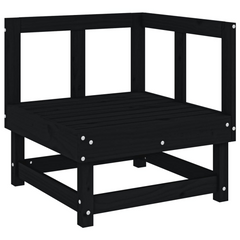 Stylish & Sturdy Garden Corner Sofa in Black Solid Wood Pine - Perfect for Your Outdoor Space