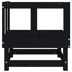 Stylish & Sturdy Garden Corner Sofa in Black Solid Wood Pine - Perfect for Your Outdoor Space