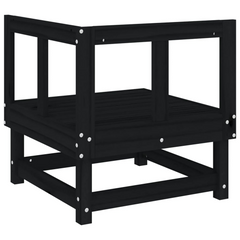 Stylish & Sturdy Garden Corner Sofa in Black Solid Wood Pine - Perfect for Your Outdoor Space