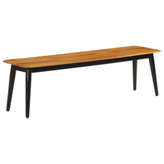 Solid Wood Mango Bench with Iron Legs - 160x40x45 cm - Industrial Style for Dining, Living Room, Hallway or Garden