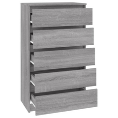 Drawer Cabinet Grey Sonoma 60x36x103 cm Engineered Wood