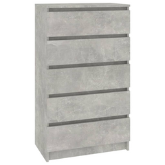 Drawer Cabinet Concrete Grey 60x36x103 cm Engineered Wood