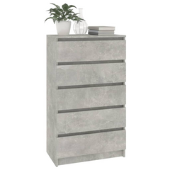 Drawer Cabinet Concrete Grey 60x36x103 cm Engineered Wood