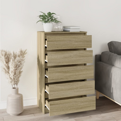 Drawer Cabinet Sonoma Oak 60x36x103 cm Engineered Wood