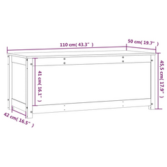 White Solid Pine Wood Storage Box 110x50x45.5 cm - Stylish & Durable Home Organizer