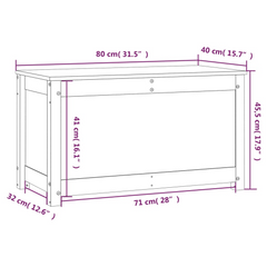 White Solid Wood Pine Storage Box 80x40x45.5 cm – Stylish & Practical Home Organization Solution