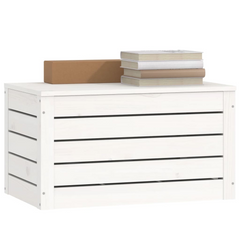 White Solid Wood Pine Storage Box, 59.5x36.5x33 cm - Timeless Design & Ample Storage