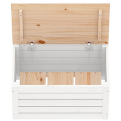 White Solid Wood Pine Storage Box, 59.5x36.5x33 cm - Timeless Design & Ample Storage