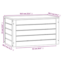 White Solid Wood Pine Storage Box, 59.5x36.5x33 cm - Timeless Design & Ample Storage