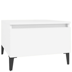 White Side Table - 50x46x35 cm | Engineered Wood Modern Furniture