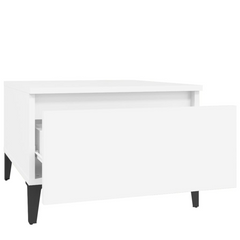 White Side Table - 50x46x35 cm | Engineered Wood Modern Furniture