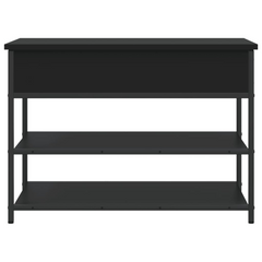 Black Shoe Bench with Storage 70x42.5x50 cm – Stylish Engineered Wood Organizer