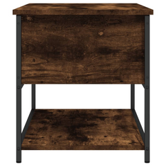 Stylish Storage Bench in Smoked Oak Finish - 70x42.5x47 cm, Engineered Wood with Metal Frame