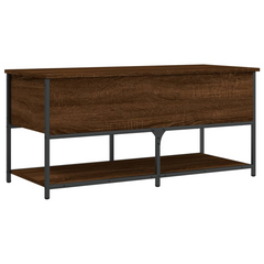 Storage Bench - Elegant Brown Oak, 100x42.5x47 cm, Engineered Wood - Perfect for Hallway, Living Room