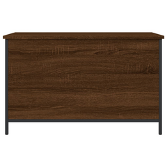 Brown Oak Storage Bench - 80x42.5x50 cm Sturdy Engineered Wood & Metal Frame