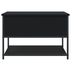 Stylish and Functional Black Storage Bench - 70x42.5x47 cm, Engineered Wood