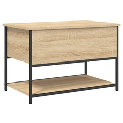 Sonoma Oak Storage Bench with Metal Frame - 70x42.5x47 cm - Engineered Wood - Hallway & Living Room Organizer