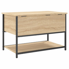 Sonoma Oak Storage Bench with Metal Frame - 70x42.5x47 cm - Engineered Wood - Hallway & Living Room Organizer