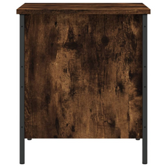 Smoked Oak Storage Bench - 40x42.5x50 cm - Engineered Wood with Sturdy Metal Frame