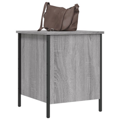 Grey Sonoma Storage Bench 40x42.5x50 cm - Engineered Wood & Metal - Multi-Purpose Entryway, Bedroom, or Living Room Furniture