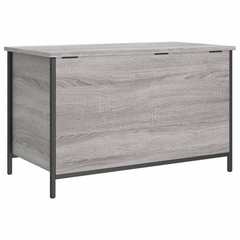 Storage Bench in Grey Sonoma 80x42.5x50 cm | Stylish Engineered Wood with Metal Frame | Multi-purpose Seating & Storage Solution