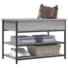 Shoe Bench Grey Sonoma 70x42.5x50 cm - Stylish and Functional Engineered Wood Storage Solution