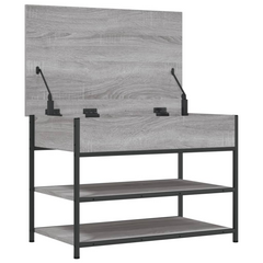 Shoe Bench Grey Sonoma 70x42.5x50 cm - Stylish and Functional Engineered Wood Storage Solution