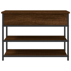 Brown Oak Shoe Bench with Storage | 70x42.5x50 cm Engineered Wood | Sturdy & Stylish Entryway Organizer