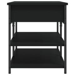 Black Shoe Bench – Durable Engineered Wood & Metal Frame, 100x42.5x50 cm, Storage Solution for Hallway & Living Room