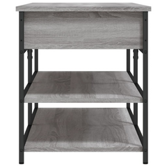 Stylish Grey Sonoma Shoe Bench, 100x42.5x50 cm, Durable Engineered Wood & Metal Frame