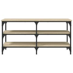 Stylish Shoe Bench in Sonoma Oak Finish – 100x38.5x49 cm | Engineered Wood & Metal | 3-Tier Storage Shelves