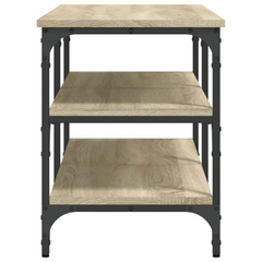 Stylish Shoe Bench in Sonoma Oak Finish – 100x38.5x49 cm | Engineered Wood & Metal | 3-Tier Storage Shelves