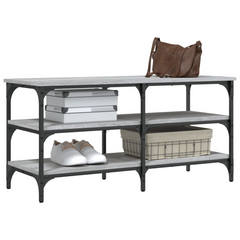 Shoe Bench Grey Sonoma 100x38.5x49 cm Engineered Wood - Sturdy and Stylish Shoe Bench with Ample Storage Space