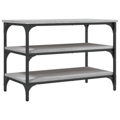 Grey Sonoma Shoe Bench - 3-Tier Storage, Engineered Wood, 70x38.5x49 cm