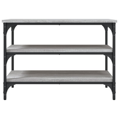 Grey Sonoma Shoe Bench - 3-Tier Storage, Engineered Wood, 70x38.5x49 cm