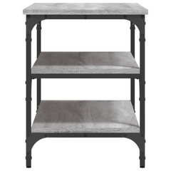 Grey Sonoma Shoe Bench - 3-Tier Storage, Engineered Wood, 70x38.5x49 cm