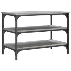 Grey Sonoma Shoe Bench - 3-Tier Storage, Engineered Wood, 70x38.5x49 cm