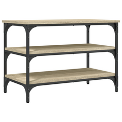 Shoe Bench with Storage Shelves, Sonoma Oak Finish, 70x38.5x49 cm, Engineered Wood and Metal Frame - Stylish and Functional Shoe Rack for Entryway or Living Room