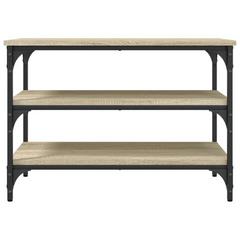 Shoe Bench with Storage Shelves, Sonoma Oak Finish, 70x38.5x49 cm, Engineered Wood and Metal Frame - Stylish and Functional Shoe Rack for Entryway or Living Room